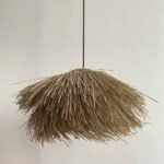 Estilo Japonés Vintage Grass Ratán Lámpara Colgante Luminatura (2)